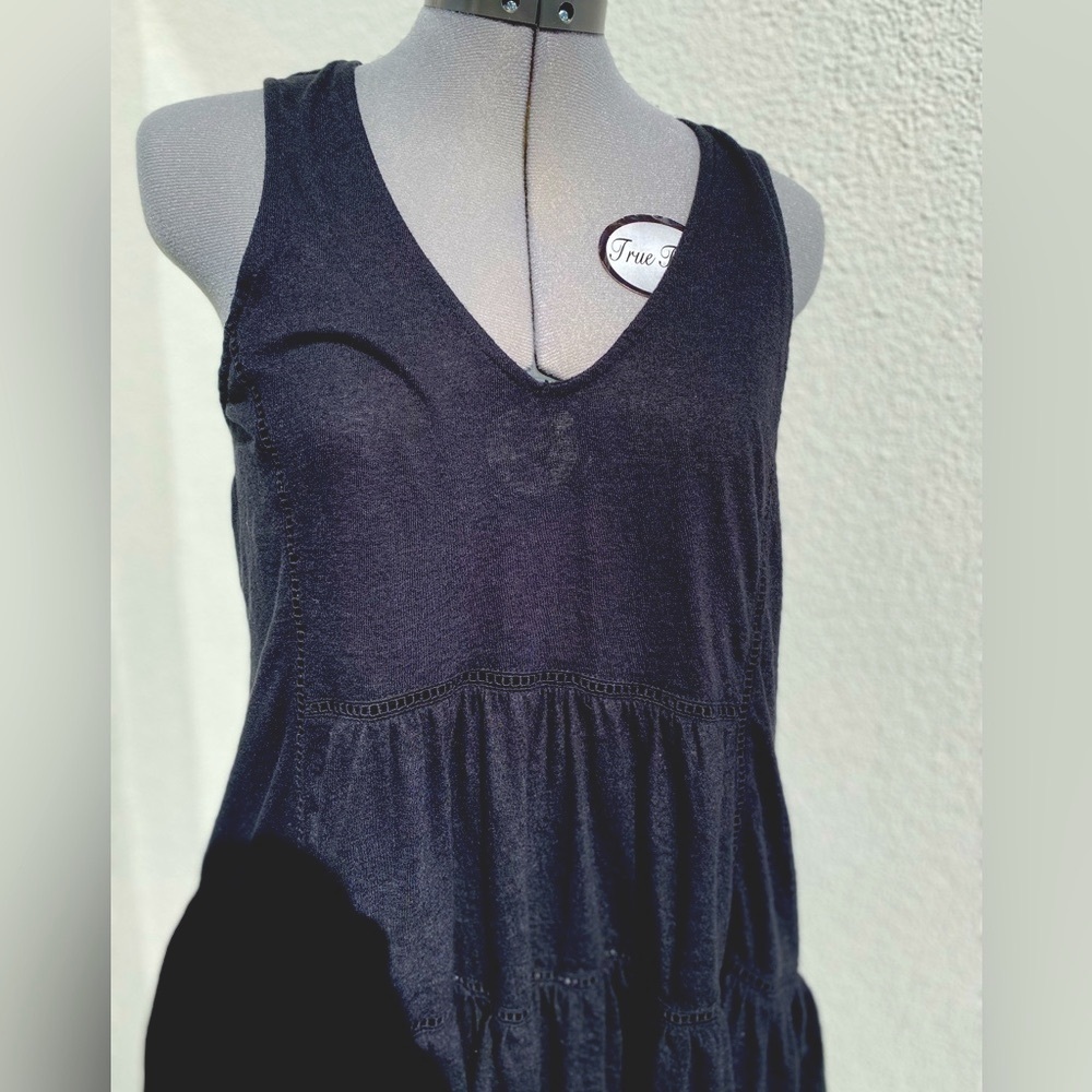 Anthropology V-Neck sleeveless Tiered Tunic Tank Top size small